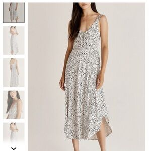 Z Supply High Low Dress in White and Black Leapard print